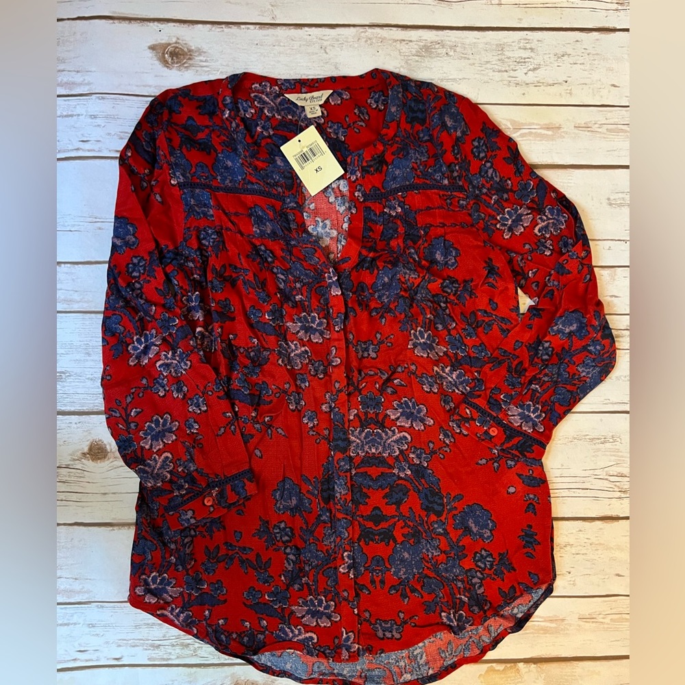 NWT LUCKY BRAND Boho Blouse Shirt Top